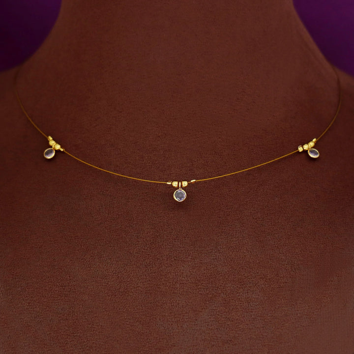 Tri Glossy Stone String Neckpiece